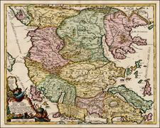 Balkans, Turkey and Greece Map By Giacomo Giovanni Rossi - Giacomo Cantelli da Vignola