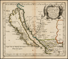 Southwest, Mexico, Baja California and California Map By Nicolas Sanson