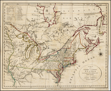 United States, New England, Mid-Atlantic, Midwest and Canada Map By John Stockdale / Jedidiah Morse