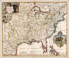 United States, South, Southeast, Texas, Midwest, Plains and Southwest Map By Johann Baptist Homann