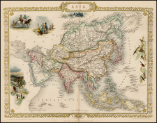 Asia and Asia Map By John Tallis