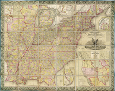 United States, Texas, Southwest, Rocky Mountains, North America and California Map By Samuel Augustus Mitchell