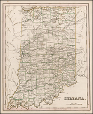 Indiana Map By Thomas Gamaliel Bradford