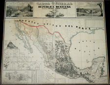 Texas, Southwest and Mexico Map By Antonio Garcia y Cubas