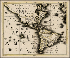 North America, South America and America Map By Franz Wagner