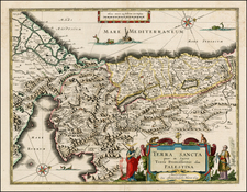 Holy Land Map By Willem Janszoon Blaeu