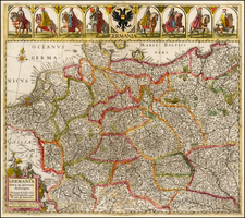 Europe, Netherlands, Austria, Poland, Hungary, Czech Republic & Slovakia and Germany Map By Johannes Cloppenburg