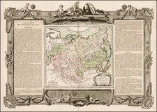 China, Japan, Korea and Russia in Asia Map By Louis Brion de la Tour