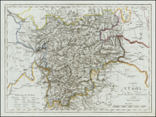 Austria and Italy Map By Tranquillo Mollo