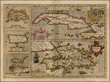 Caribbean Map By Jodocus Hondius - Mercator