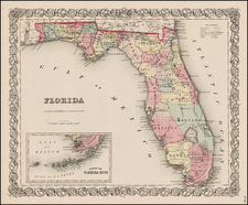 Florida Map By Joseph Hutchins Colton