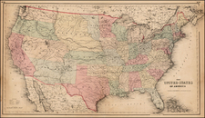 United States Map By Joseph Hutchins Colton