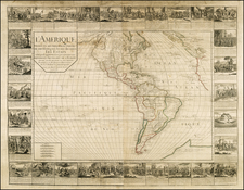 Western Hemisphere, South America and America Map By Gaspar Baillieul