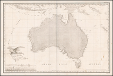 Australia Map By Louis Claude Desaulses de Freycinet