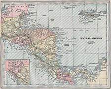 Central America Map By George F. Cram