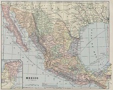 Mexico Map By George F. Cram