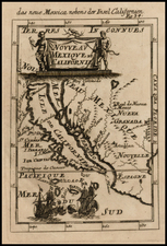 Mexico, Baja California and California Map By Alain Manesson Mallet