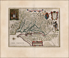 Mid-Atlantic and Southeast Map By Willem Janszoon Blaeu