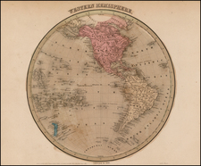 Western Hemisphere, South America and America Map By Thomas Gamaliel Bradford