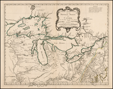Midwest and Canada Map By Jacques Nicolas Bellin