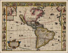 South America and America Map By John Speed