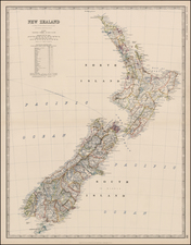 New Zealand Map By W. & A.K. Johnston