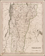 New England and Vermont Map By Thomas Gamaliel Bradford