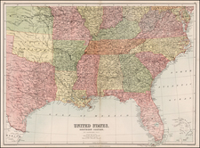 South, Southeast, Texas and Plains Map By Adam & Charles Black