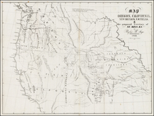 South, Texas, Plains, Southwest, Rocky Mountains and California Map By Rufus Sage