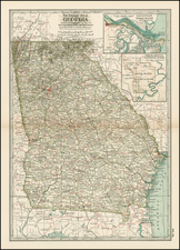 South and Southeast Map By The Century Company