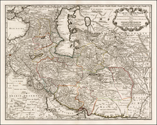 Central Asia & Caucasus and Middle East Map By Guillaume De L'Isle / Philippe Buache