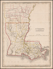 South and Louisiana Map By Thomas Gamaliel Bradford