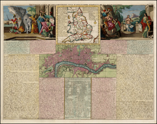 Nouvelle Carte Du Gouvernement Civil D'Angleterre Et de Celuy De La Ville De Londres [London Town Plan, etc]