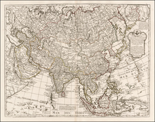 Alaska, Asia and Asia Map By Philippe Buache