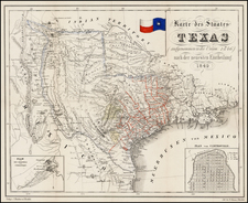 Texas Map By Karl Baedeker