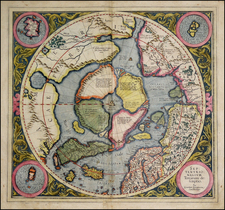 World, Polar Maps and Alaska Map By Gerard Mercator