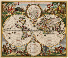 World, World and Polar Maps Map By Frederick De Wit