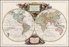 World and World Map By Gilles Robert de Vaugondy / Charles Francois Delamarche