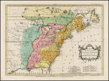 United States, North America and Canada Map By Jean Palairet