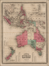 Southeast Asia, Philippines, Australia and New Zealand Map By Alvin Jewett Johnson