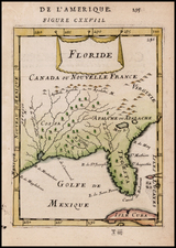 Florida and Southeast Map By Alain Manesson Mallet