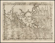 Florida, South, Texas, Southwest, Rocky Mountains, Mexico and Baja California Map By Giacomo Gastaldi