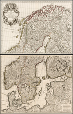 Russia, Baltic Countries and Scandinavia Map By Philippe Buache