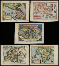 World, World, South America, Europe, Europe, Asia, Asia, Africa, Africa and America Map By Abraham Ortelius