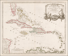 Caribbean Map By Didier Robert de Vaugondy