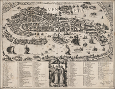 Italy and Venice Map By Giacomo Franco