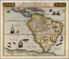 South America and Brazil Map By Cornelis de Jode