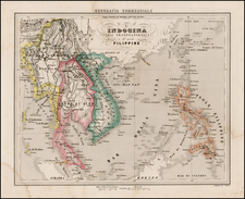 China, Southeast Asia, Philippines and Other Islands Map By Francesco Marmocchi