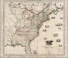 United States Map By Thomas Kensett  &  W. Shelton