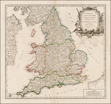 England Map By Gilles Robert de Vaugondy